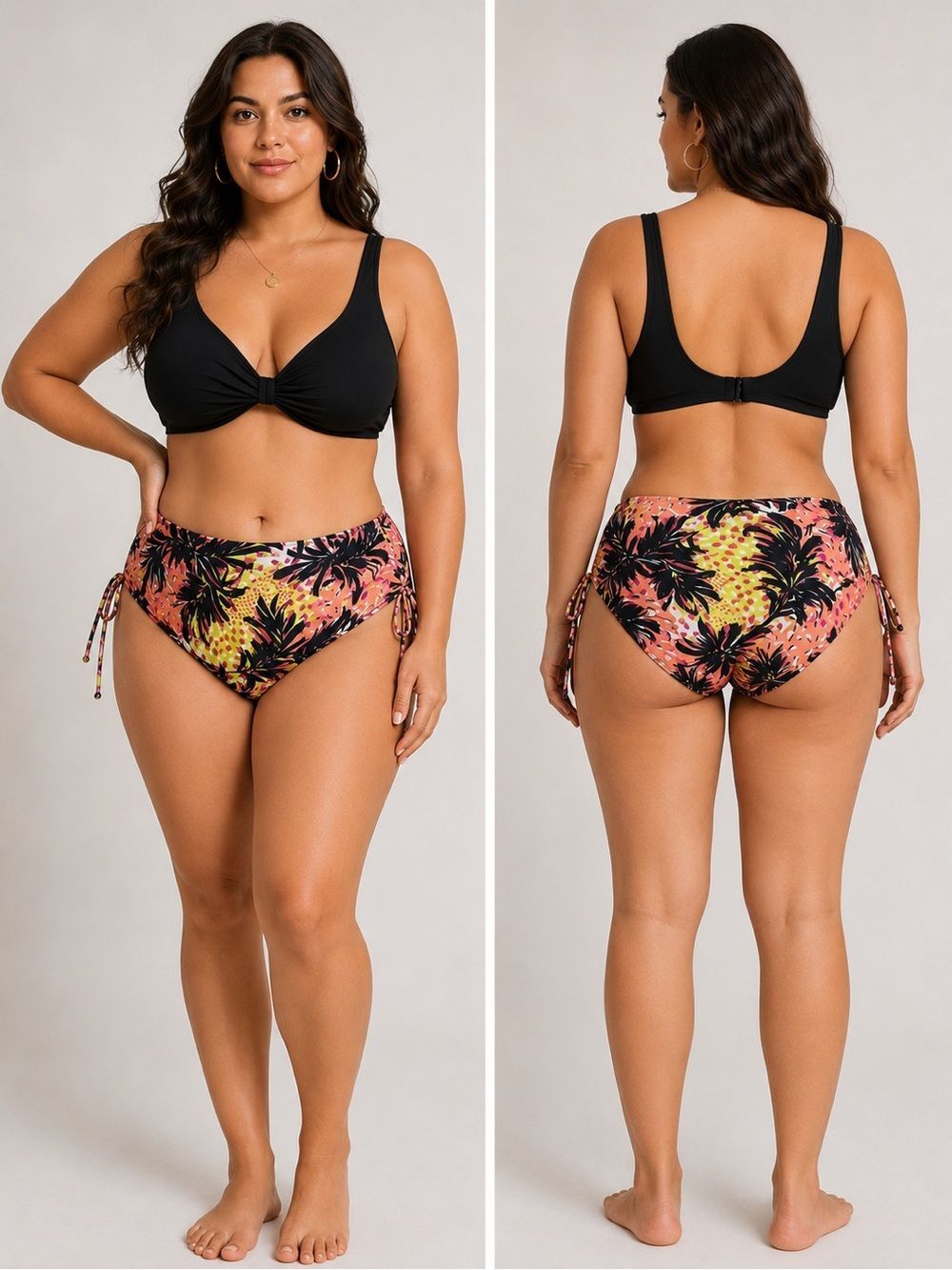 Decree Women's Bohemian Bikini Bottom Swimsuit Size 2X Floral Print